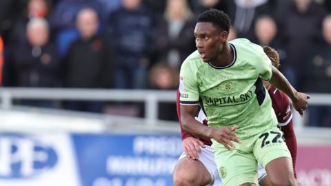 Lamine Fanne in action for Luton Town