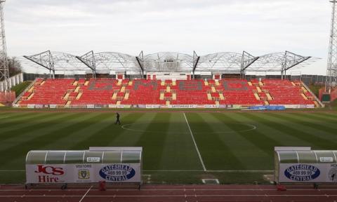 Gateshead Stadium view of pitch and stand