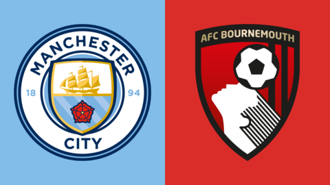 Club badges of Manchester City and Bournemouth