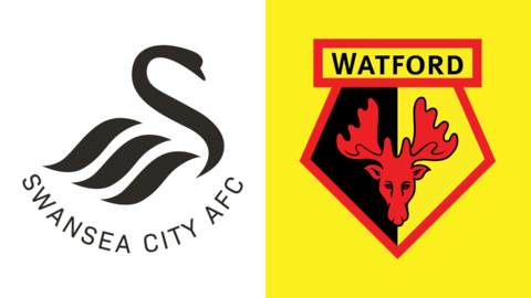 Swansea City and Watford's club badges