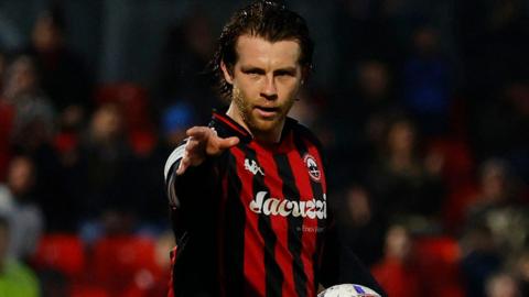 Tyler Harvey celebrates scoring against Gateshead