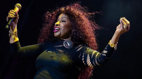 Chaka Khan performs in concert during Noches Del Botanico music festival at Real Jardín Botánico de Alfonso XIII on June 23, 2025 in Madrid, Spain.  