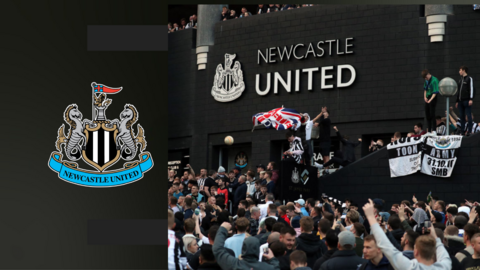 Newcastle fans gather and rejoice outside St James' Park
