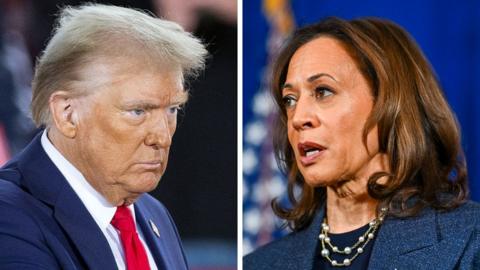 Donald Trump and Kamala Harris