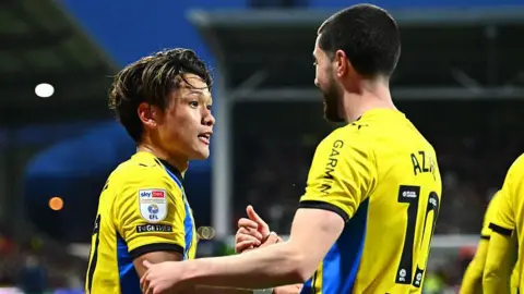 Southampton celebrate Kuryu Matsuki's goal 