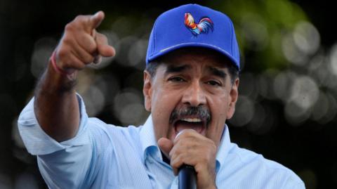 Nicolás Maduro speaks at a rally in Caracas, Venezuela. Photo: 17 August 2024