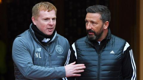 Neil Lennon and Derek McInnes in 2019