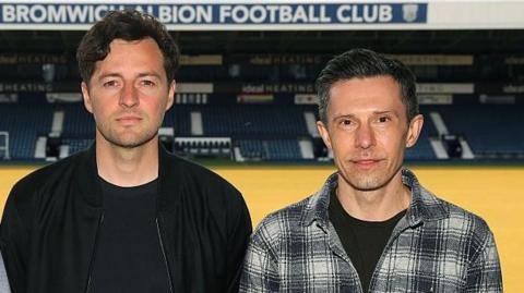 West Bromwich Albion sporting director Andrew Nestor stands alongside new head coach Ryan Mason