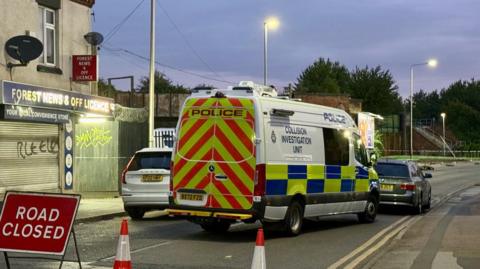 Police at the scene of the crash