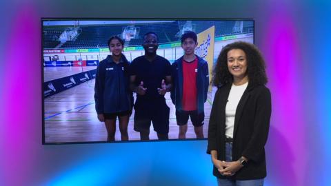 Nina on the Newsround set