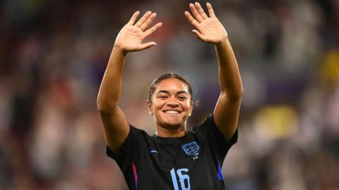 Jess Carter during England's 2-1 defeat of Italy