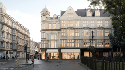 A general view picture of how the former Debenhams store could look with lab space inside the building and a traffic light towards George Street on the left of the picture.