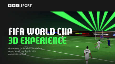 A screen shot of BBC Sport's 3D World Cup experience