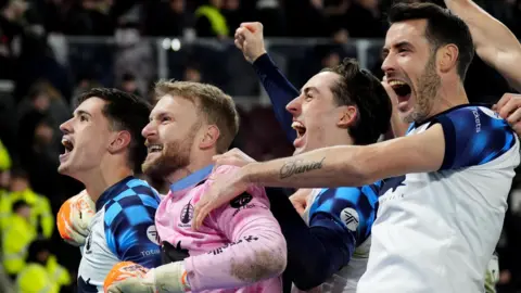 Falkirk celebrate scoring