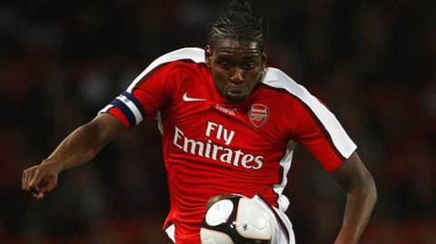 A photograph of Emmanuel-Thomas playing for Arsenal 