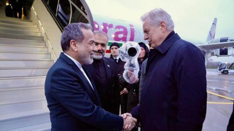 Iranian Foreign Minister Abbas Araghchi arrives in St Petersburg