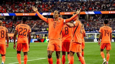 Virgil van Dijk of the Netherlands celebrates