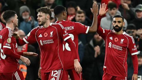 Liverpool celebrate a goal