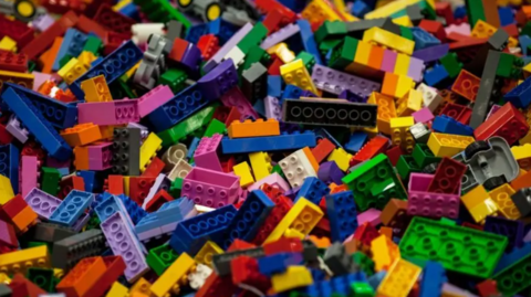 A pile of multi-coloured Lego bricks