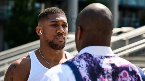 Anthony Joshua faces off with Daniel Dubois