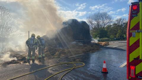 Fire crews tackling the blaze