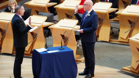 Man swears in at parliament