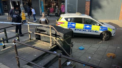 Scene where man fell on White Lion Street in Norwich