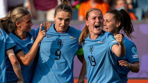 Vivianne Miedema celebrates her goal