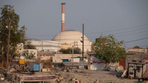 The Bushehr nuclear power plant is seen in a coastal village on the northern coast of the Gulf in Bushehr province, Iran (24 April 2024)