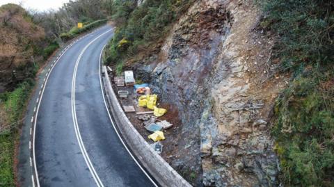 Landslip on Mountain Road