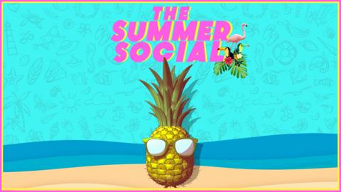 Cartoon pineapple with sunglasses on