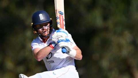 Ollie Pope batting for England