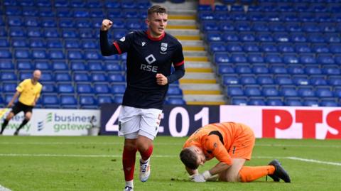 Ronan Hale celebrates scoring for Ross County