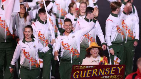 Guernsey's team at the opening ceremony of the 2022 Commonwealth Games