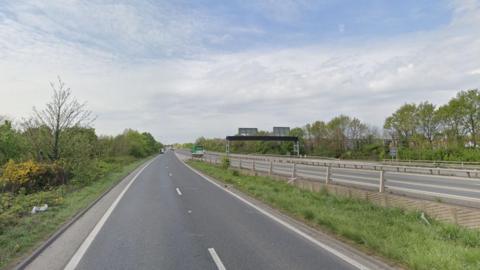 The slip road where the A316 joins the M3