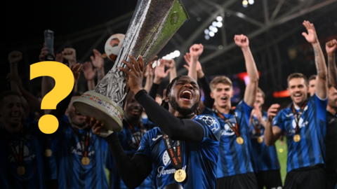 Atalanta celebrating winning last season's Europa League