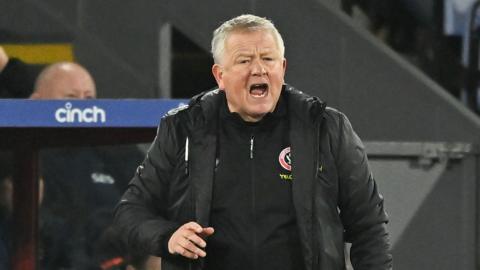 Chris Wilder shouts from the touchline