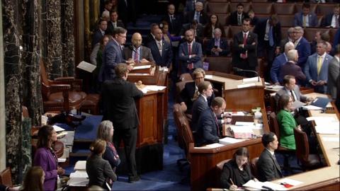 Speaker Johnson is talking to the House.