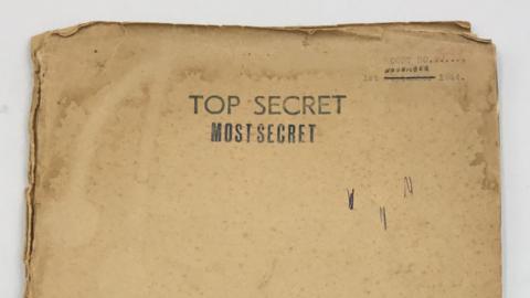 An old manila envelope. It reads: 1 November 1944. Top Secret. Most Secret.