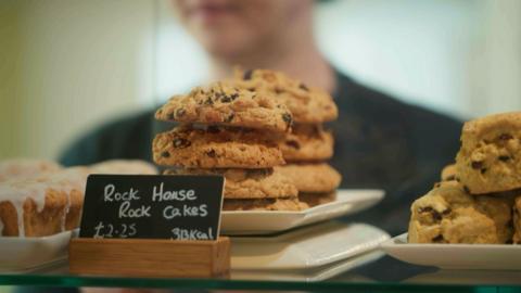 A stack of fresh rock cakes.