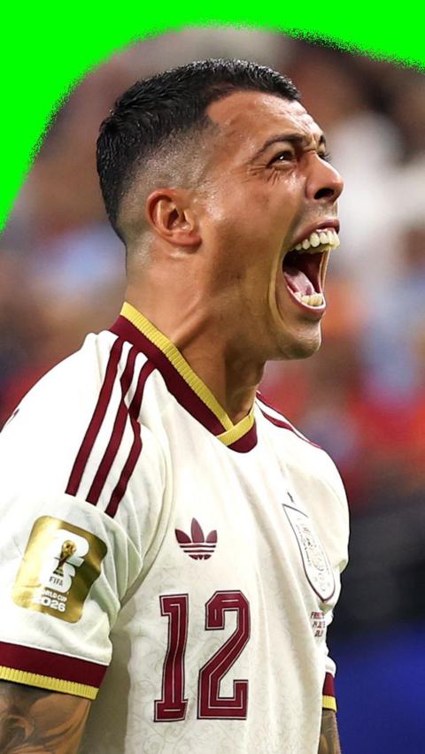 Pedro Porro shouts in celebration of scoring for Spain against France in the 2026 World Cup