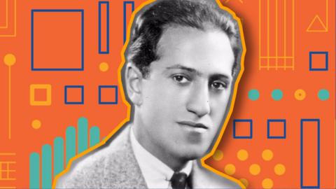Gershwin on colourful background
