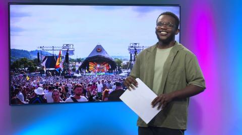De-Graft on the Newsround set