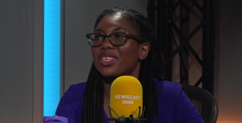 Kemi Badeonoch speaking on Newscast