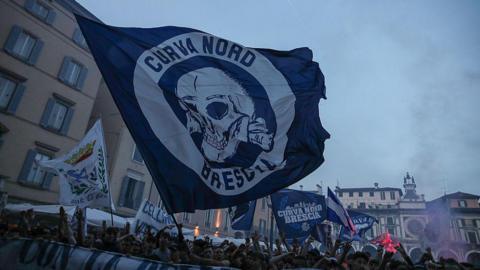 Brescia fans protest