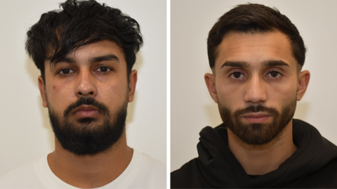 Police mugshots of Nandito Badea  and George Stana