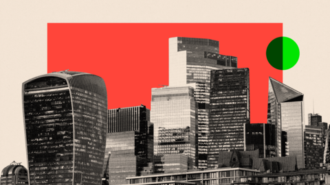 A treated image of the skyline in the City of London
