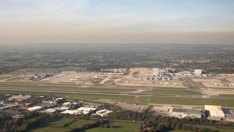 Gatwick Airport seen in an aerial shot