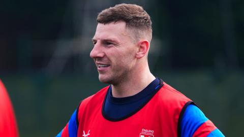 George Williams smiles in training
