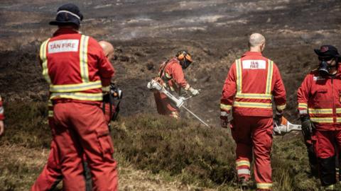 Firefighting operation at Tintwistle